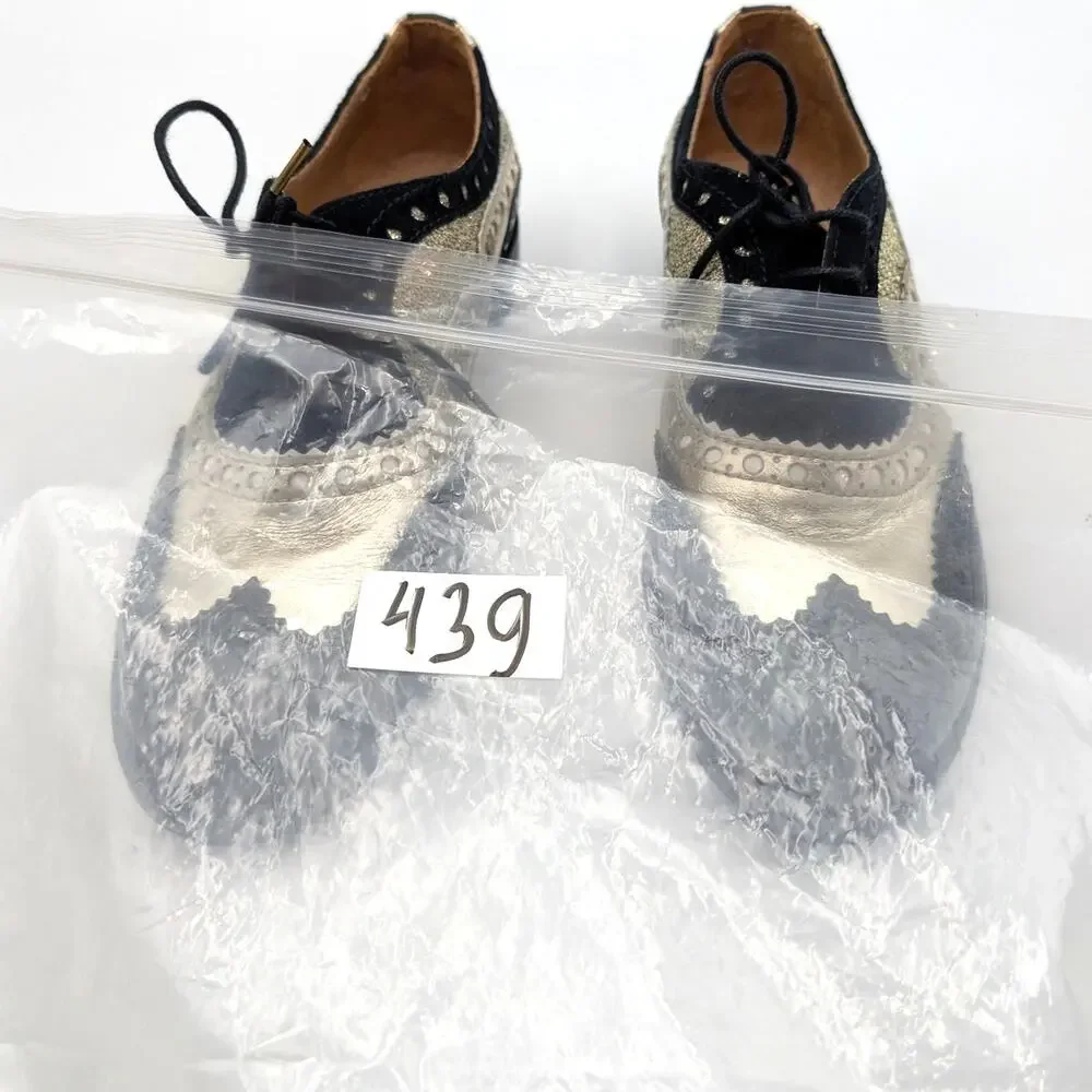 The Office Of Angela Scott Mr. Doubt Wingtip Oxford Black/Gold Size US7 EU37